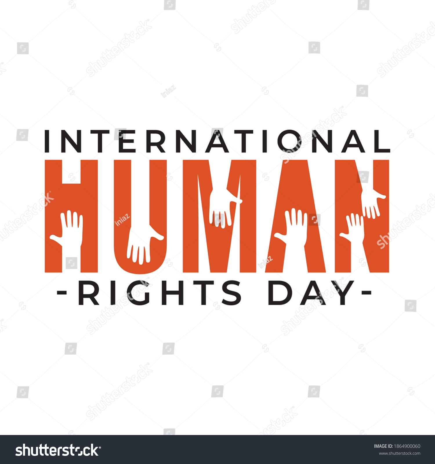 Design for celebration the Human Rights Day with recover better - stand up for human right theme. Web banner for social equality. #1864900060