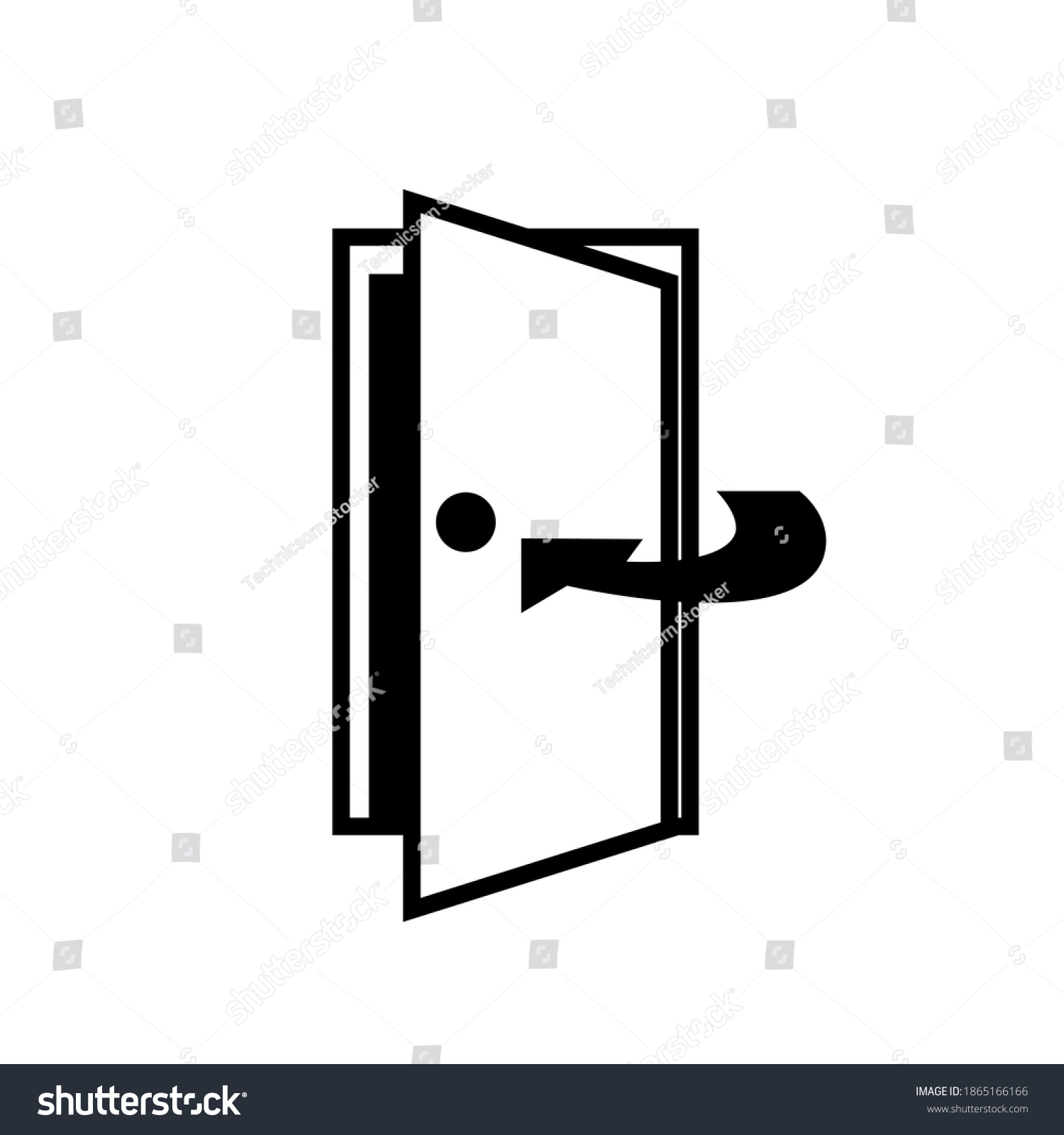 Keep Door Closed Black Icon,Vector Illustration, Isolated On White Background Label. EPS10 #1865166166