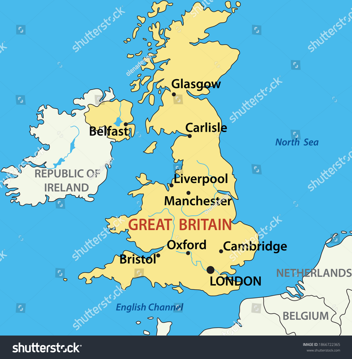 map of the United Kingdom of Great Britain and - Royalty Free Stock ...