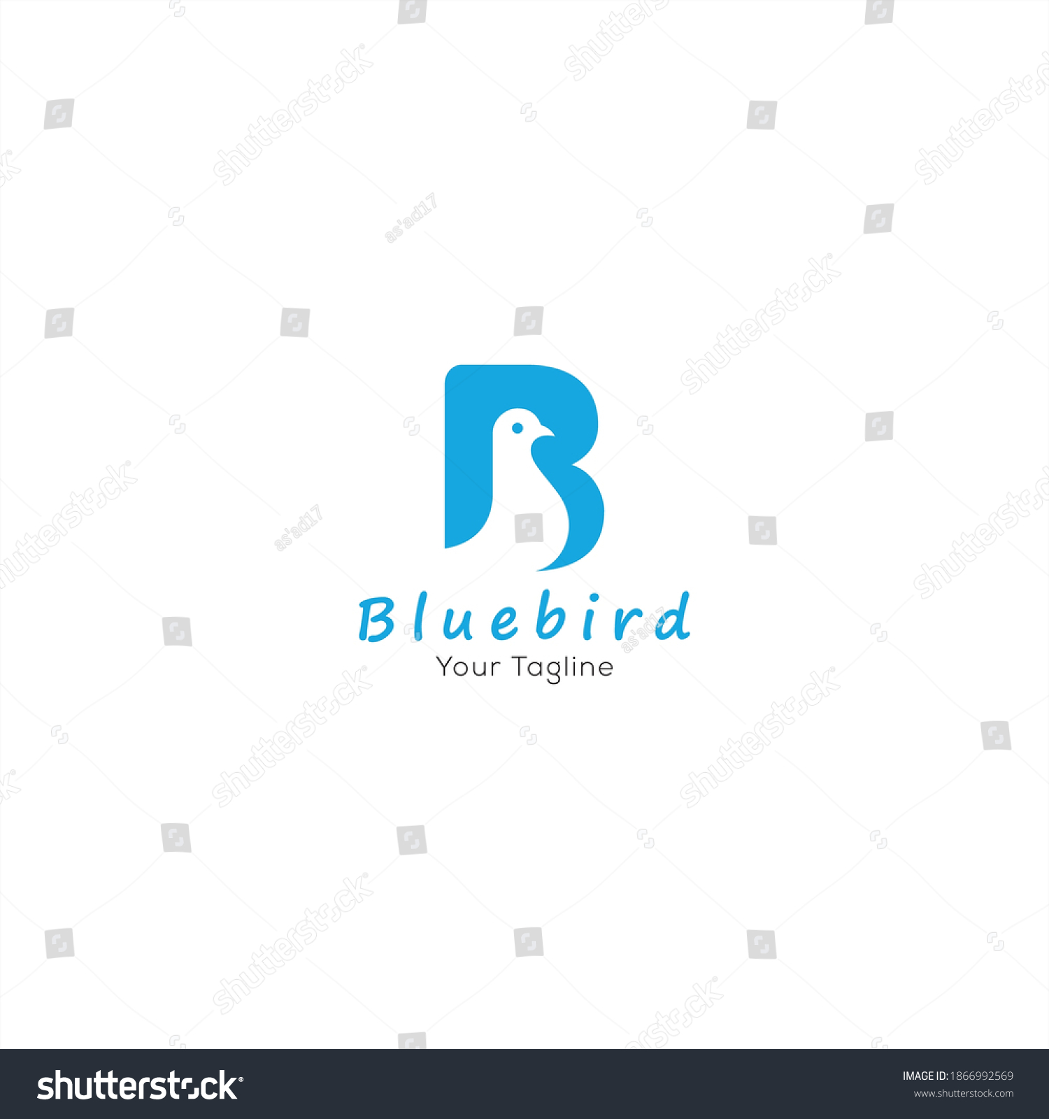 B bird logo negative space. B Bird Logo Design - Royalty Free Stock ...