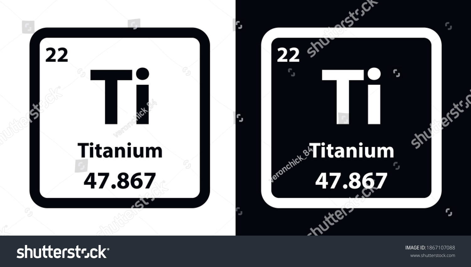 Titanium	Ti chemical element icon. The chemical element of the periodic table. Sign with atomic number.  #1867107088