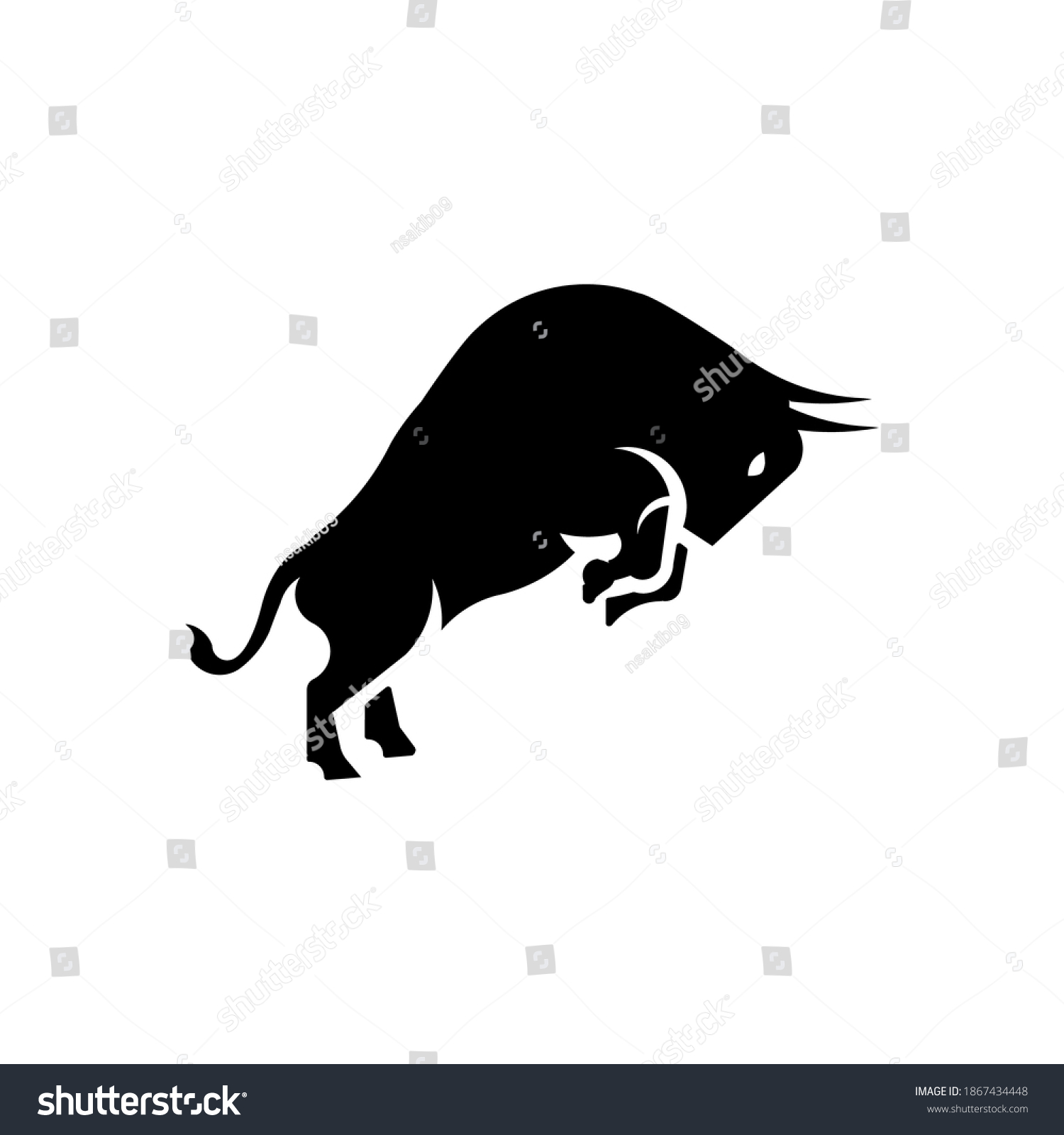 This is bull logo, black and white color. It is - Royalty Free Stock ...