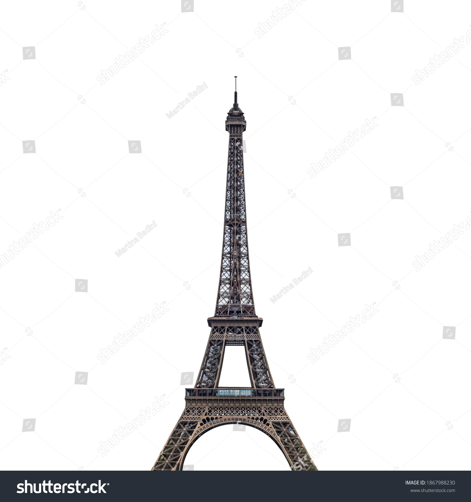 Eiffel Tower (Paris, France) isolated on white background #1867988230