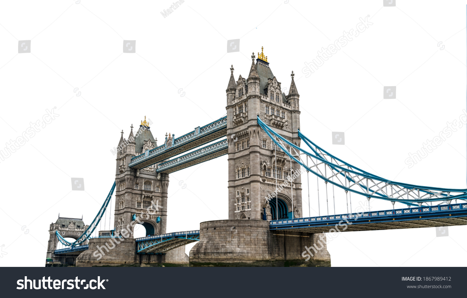 Tower Bridge (London, UK) isolated on white background #1867989412