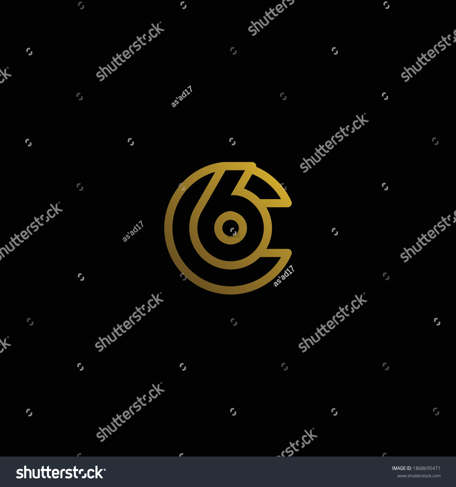 c6 logo design vector image with monogram luxury - Royalty Free Stock ...