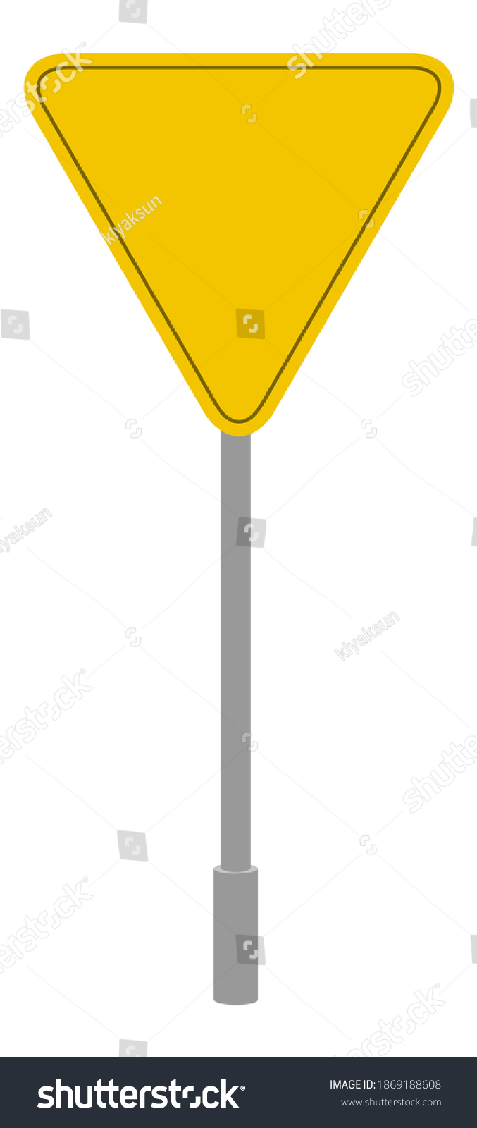 Yellow Road Sign Geometric Triangular Shape Royalty Free Stock