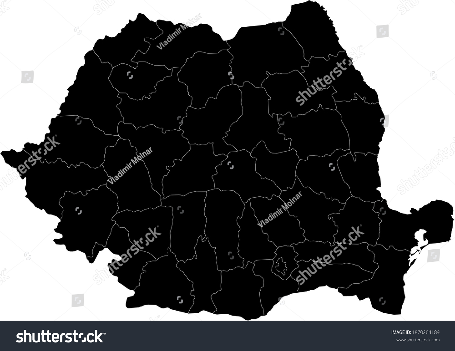 Vector Illustration Of Romania Map - Royalty Free Stock Vector ...