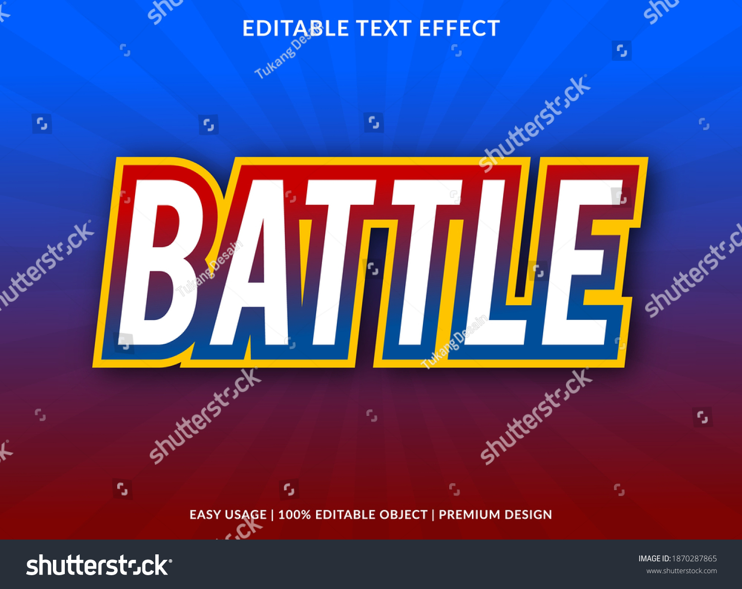 battle text effect with bold style use for - Royalty Free Stock Vector ...