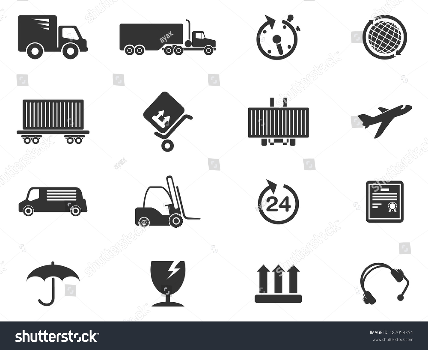 cargo shipping symbols - Royalty Free Stock Vector 187058354 - Avopix.com