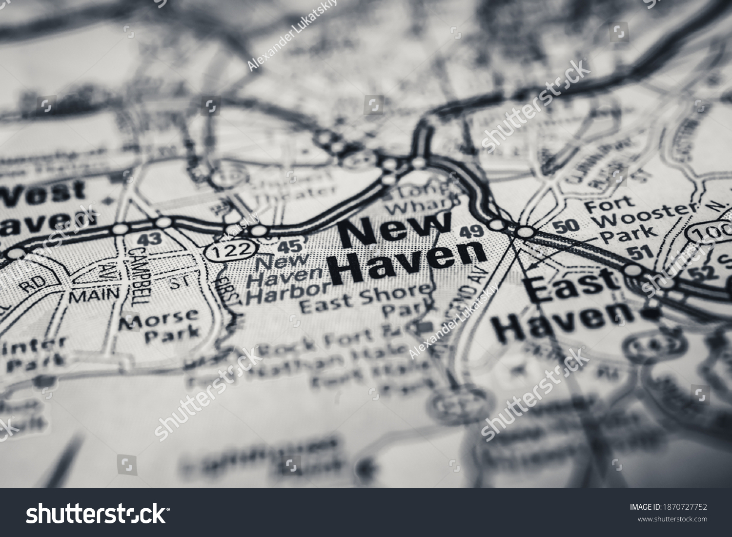 New Haven USA travel map background - Avopix 1870727752