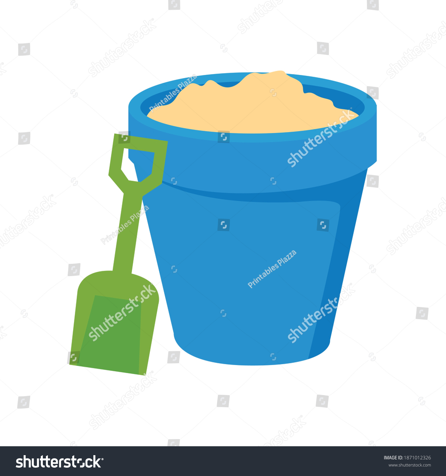 Sand Bucket Beach Fill Vector Illustration - Royalty Free Stock Vector ...