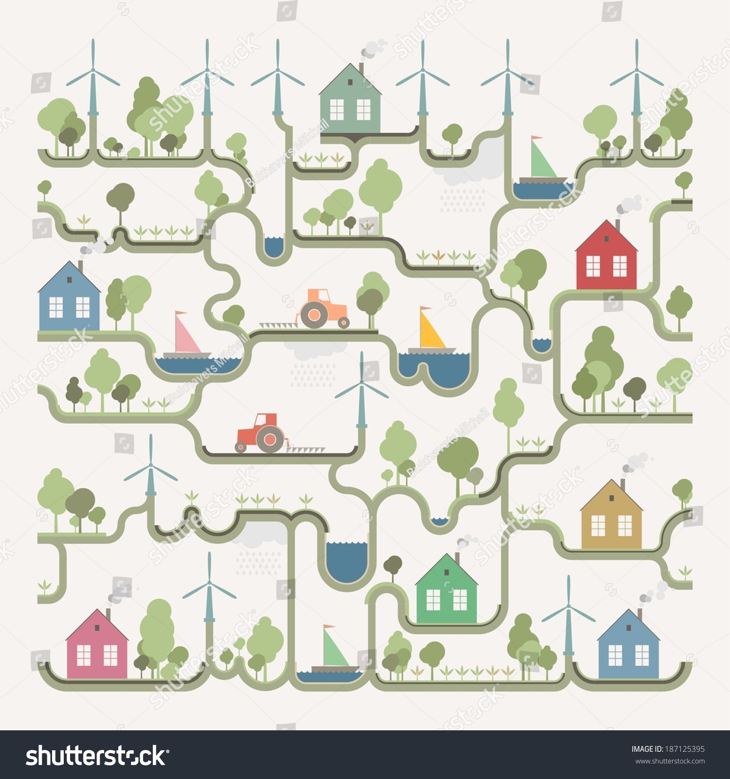 Info Graphic -eco Structure - Royalty Free Stock Vector 187125395 