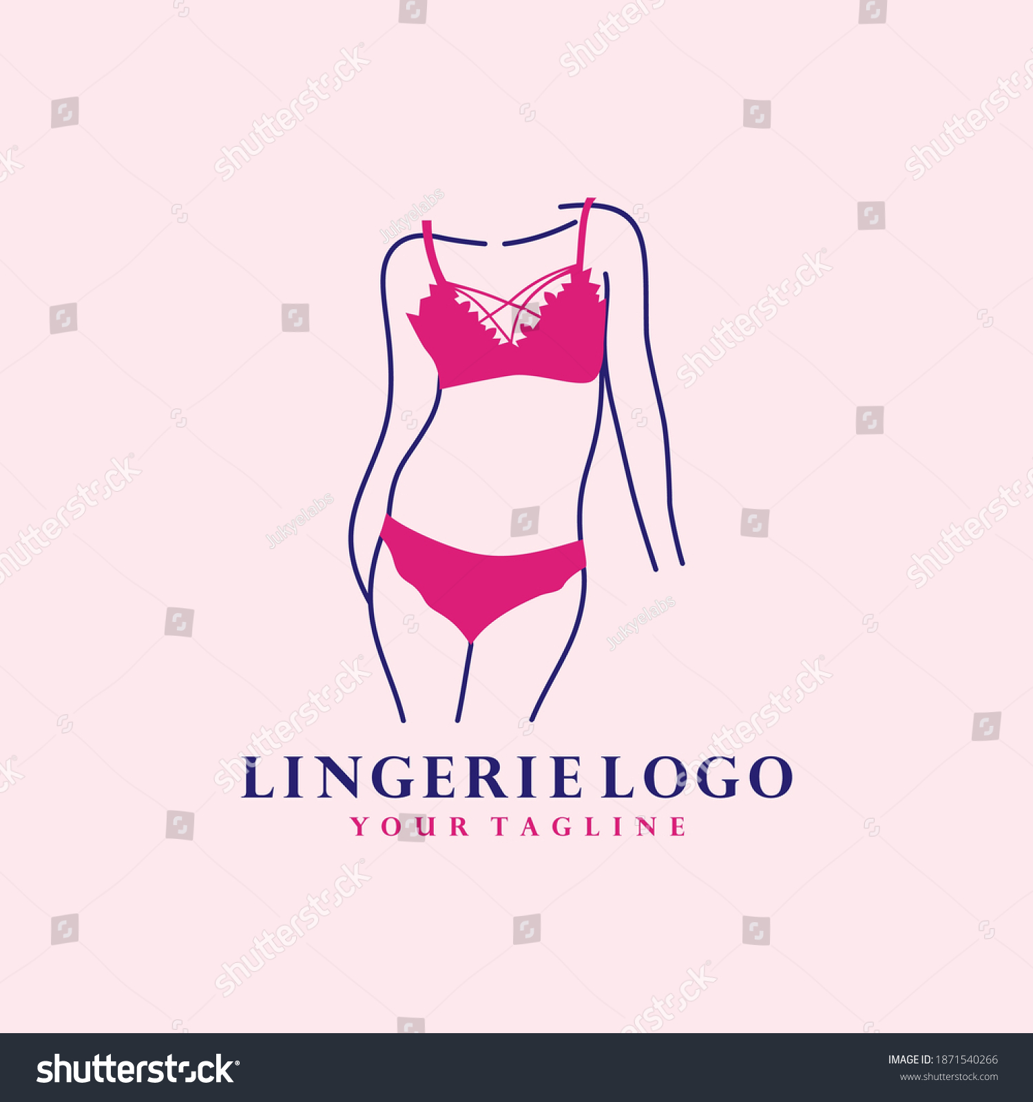 Women Fashion Logo Design Template Lingerie Royalty Free Stock Vector 1871540266 