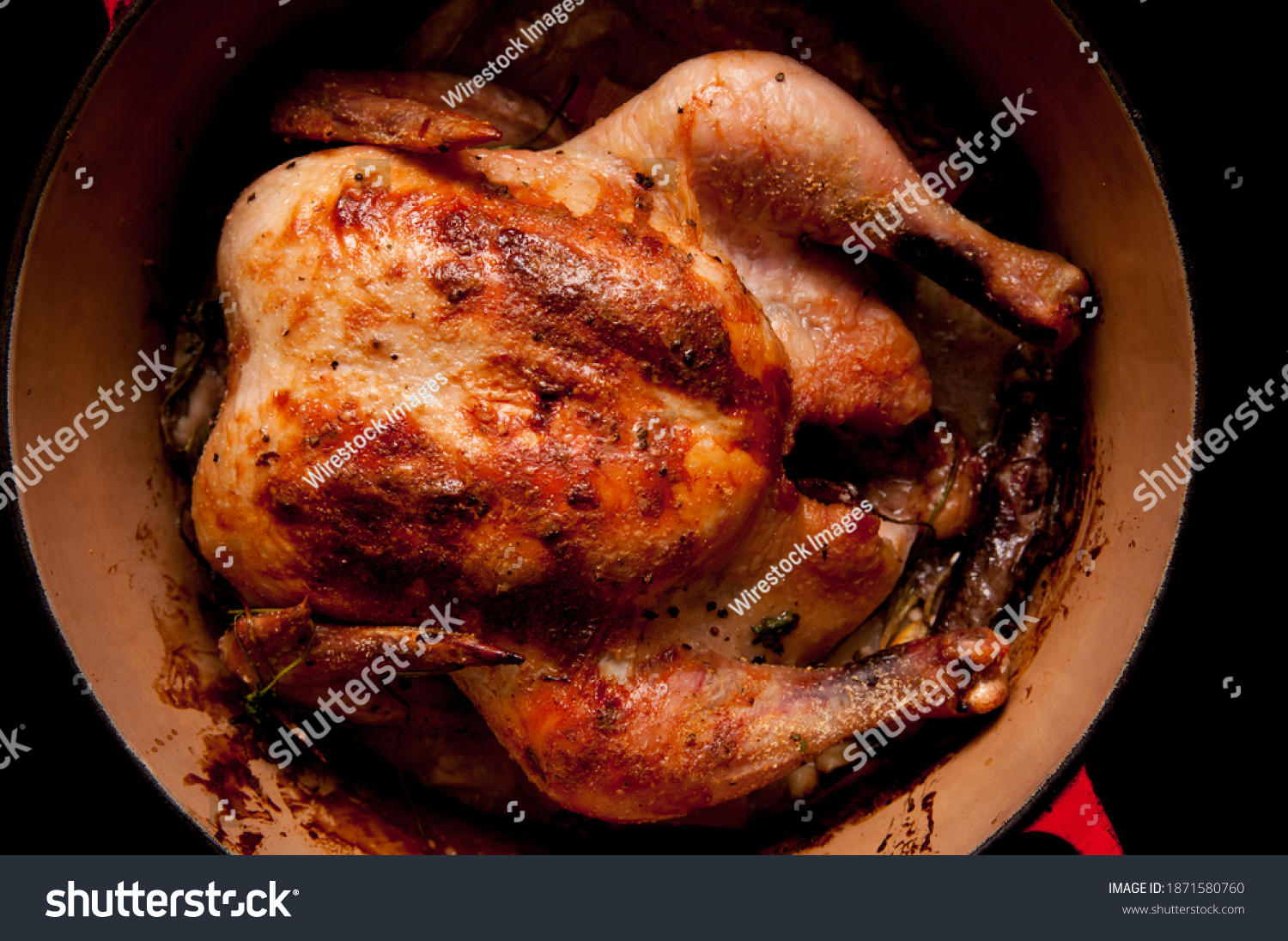 whole roasted chicken in lemongrass and coconut milk, dutch oven #1871580760