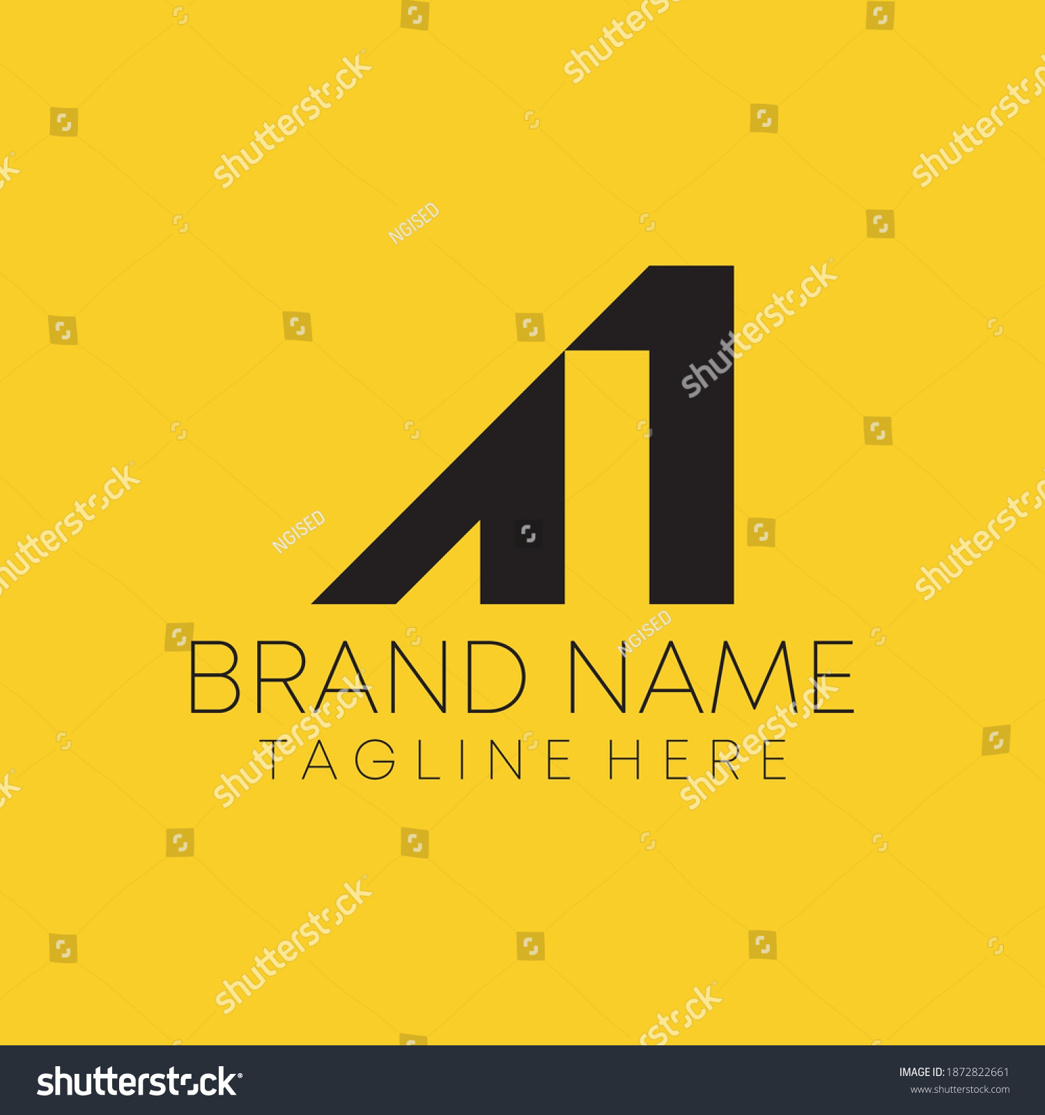 a1 text logo design vector. letter a with number - Royalty Free Stock ...