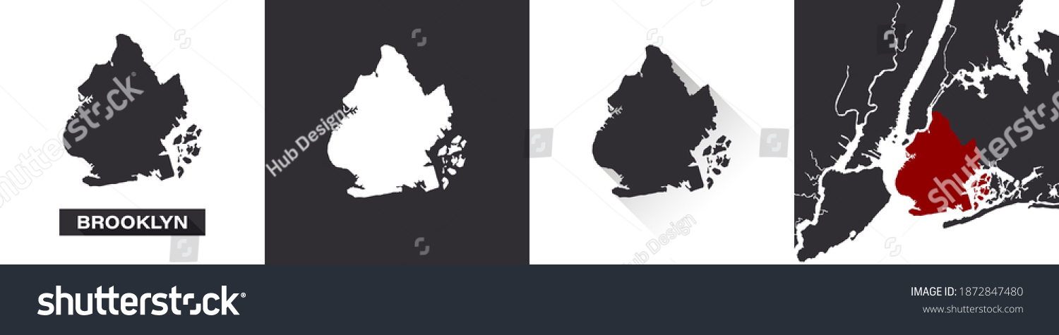 Map of Brooklyn. Boroughs of New York City. - Royalty Free Stock Vector ...