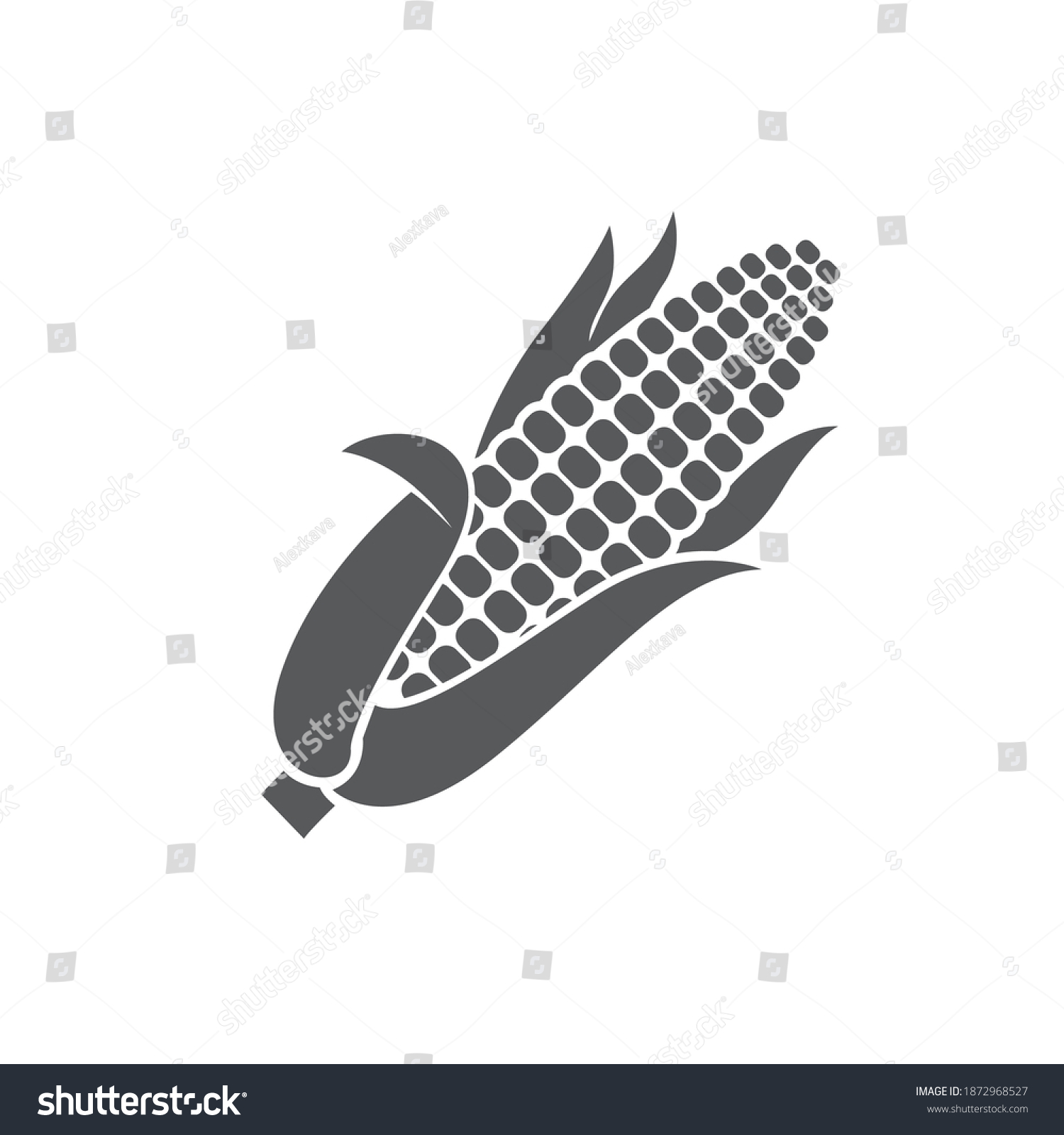 monochrome corncob icon isolated on white background #1872968527