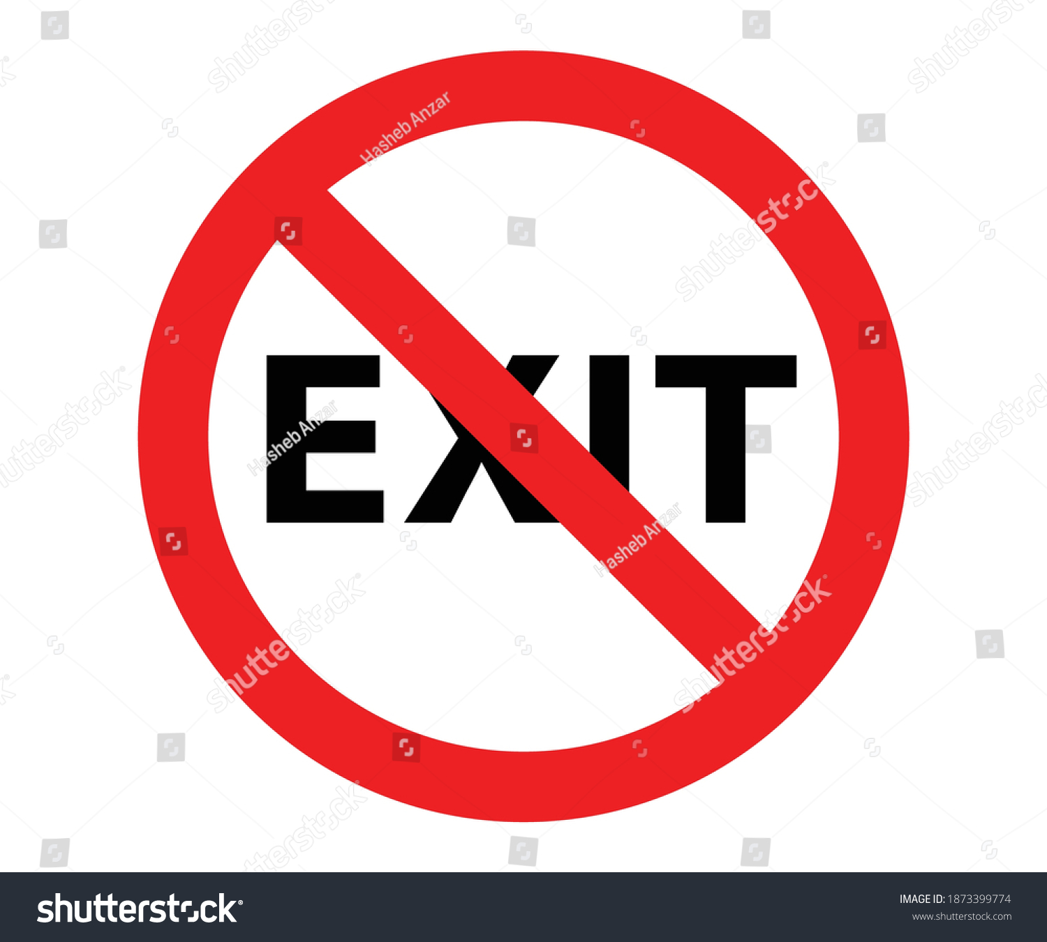 No exit sign, exit allowed sign and symbol eps10 - Royalty Free Stock ...