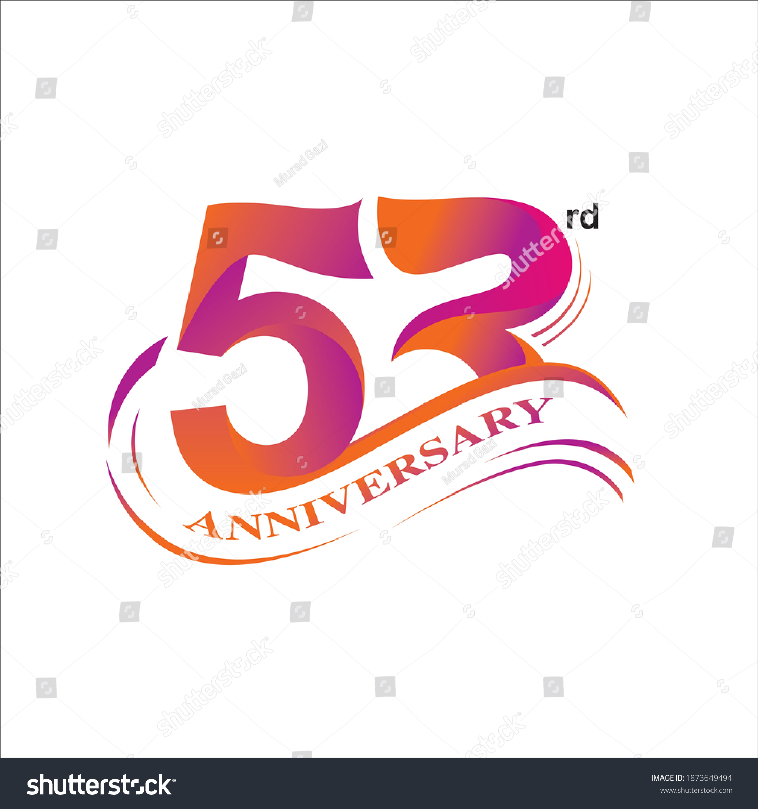 53rd anniversary logo vector design - Royalty Free Stock Vector ...