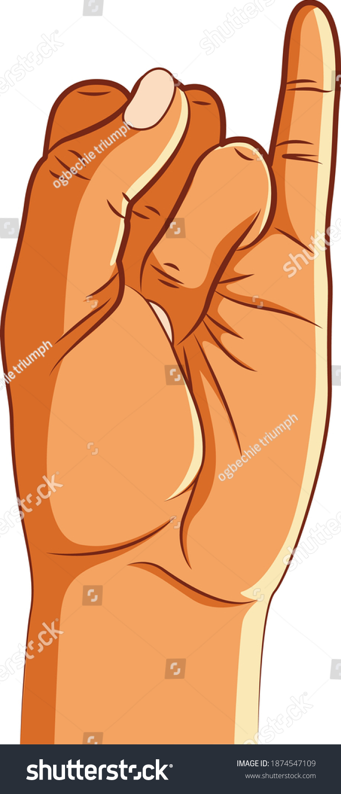 Hand Pose Pinky Swear Vector Illustration Royalty Free Stock Vector 1874547109 