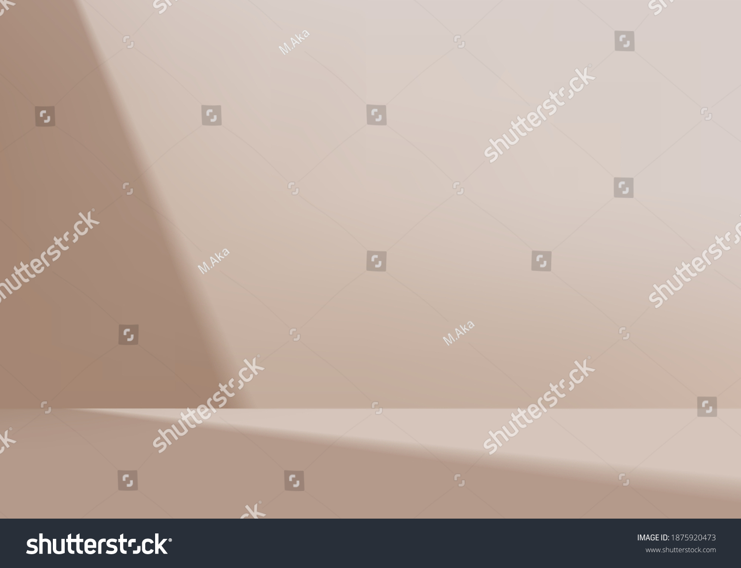 3d background products minimal podium scene with geometric platform. background vector 3d rendering with podium. stand to show cosmetic products. Stage showcase on pedestal modern studio brown pastel #1875920473