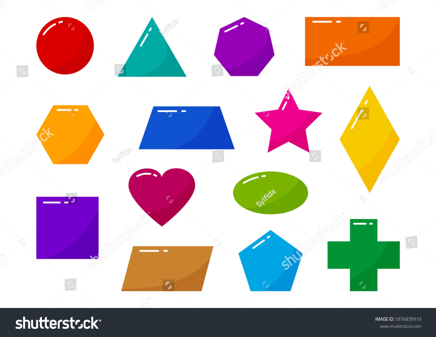 Basic geometric shapes kids, cute vector icons, - Royalty Free Stock ...