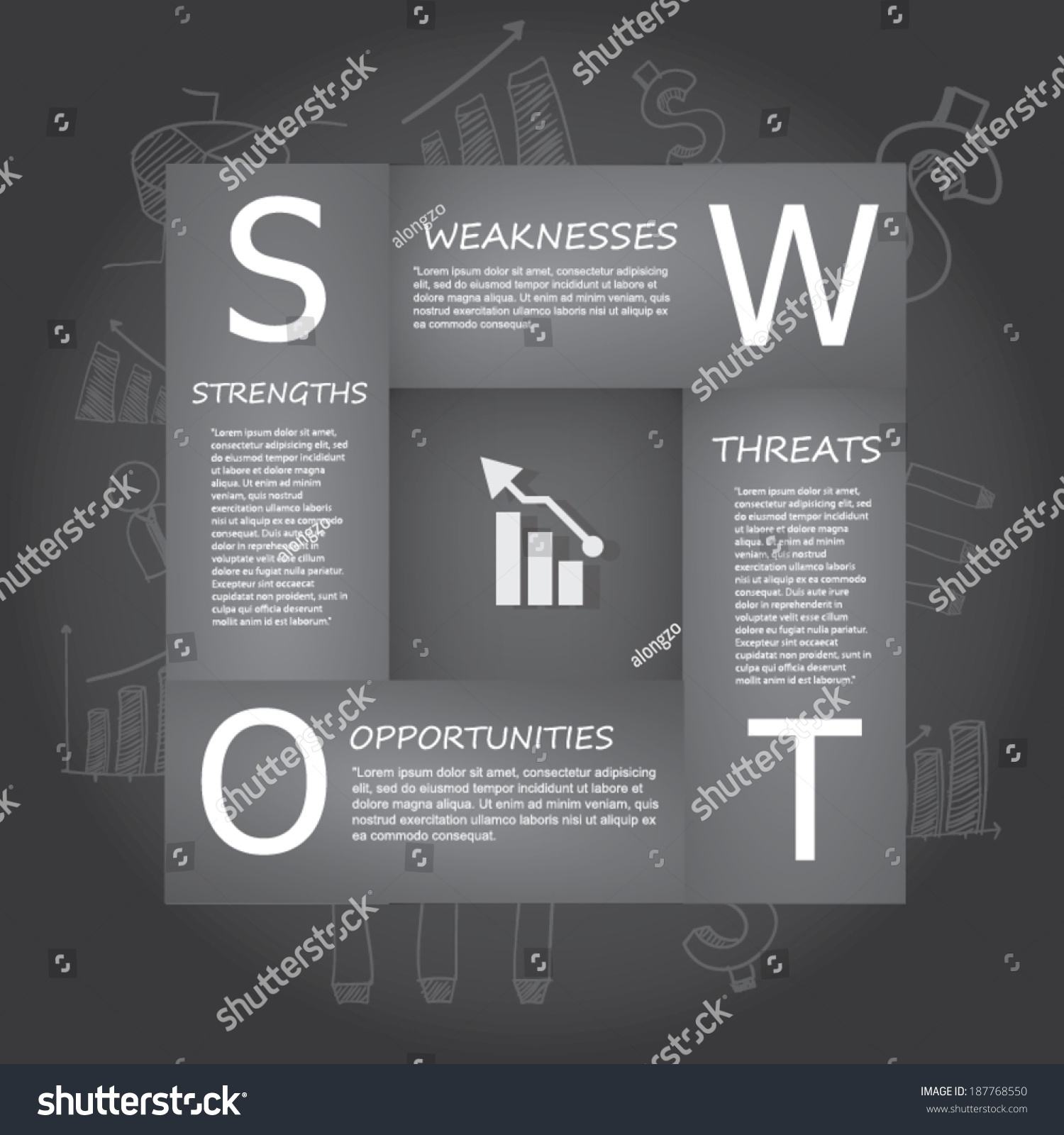 Swot Business Infographic - Royalty Free Stock Vector 187768550 ...