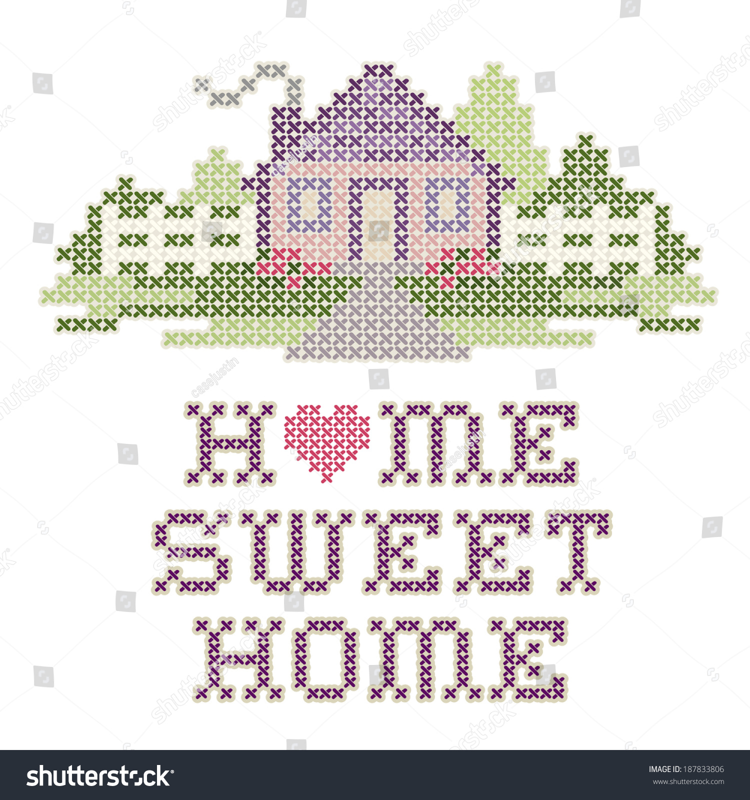 Home Sweet Home Embroidery Cross Stitch Pattern Royalty Free Stock Photo Avopix Com