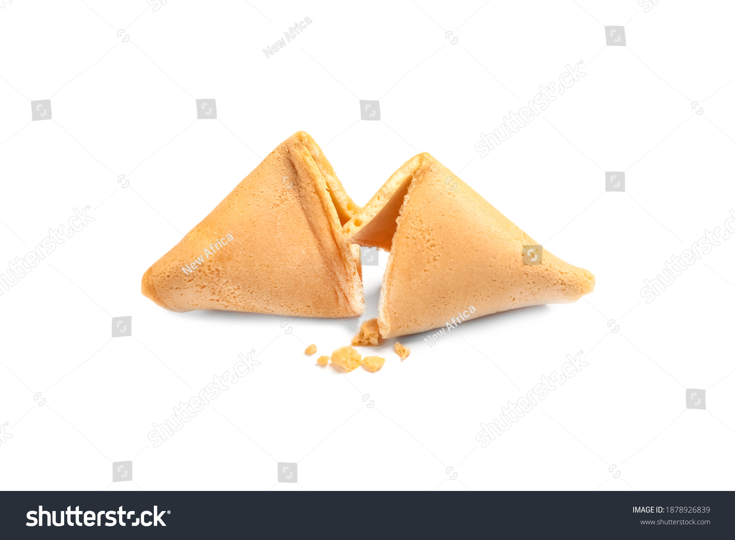 Traditional homemade fortune cookie isolated on white #1878926839