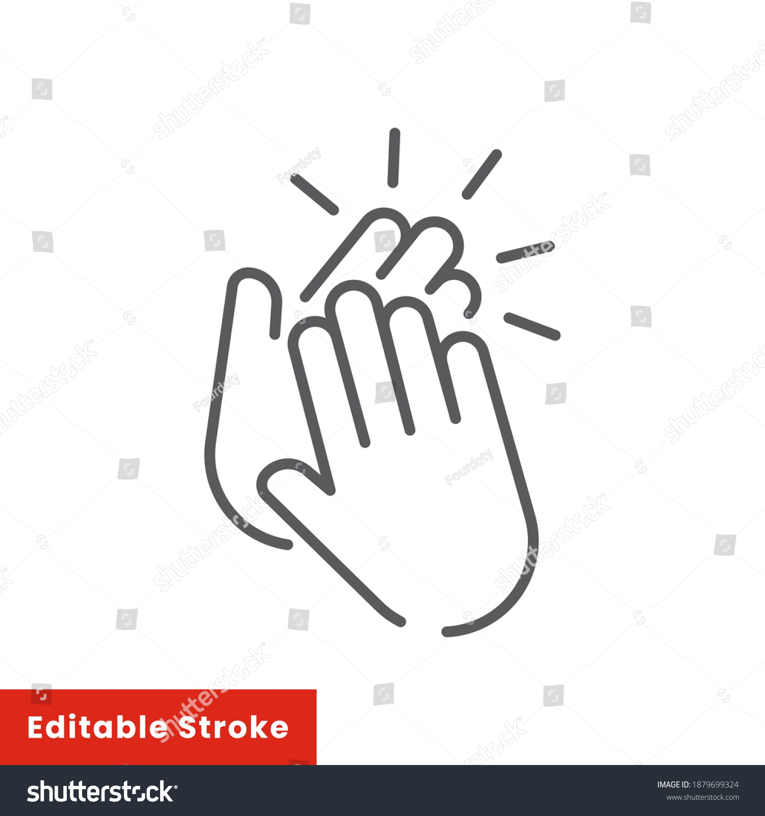 Applause icon. Clap, plaudits, standing ovation symbol. Flat design. Stock - Editable stroke vector illustration eps 10 #1879699324