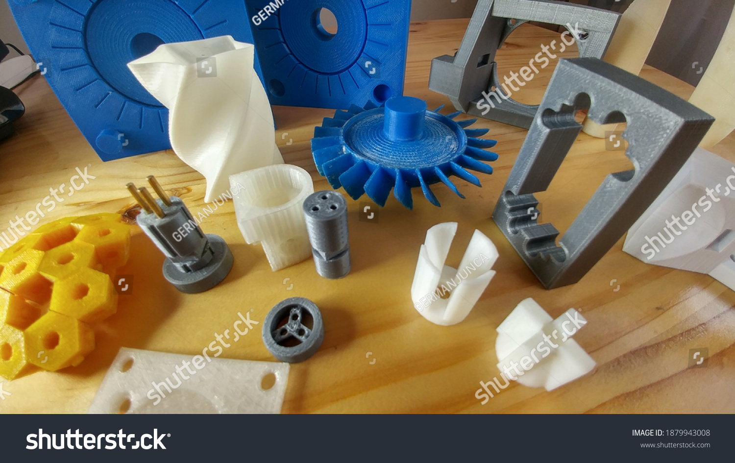 3d print, mechanical components in 3d printing, in thermoplastic plastic polymer, industrial  design. #1879943008