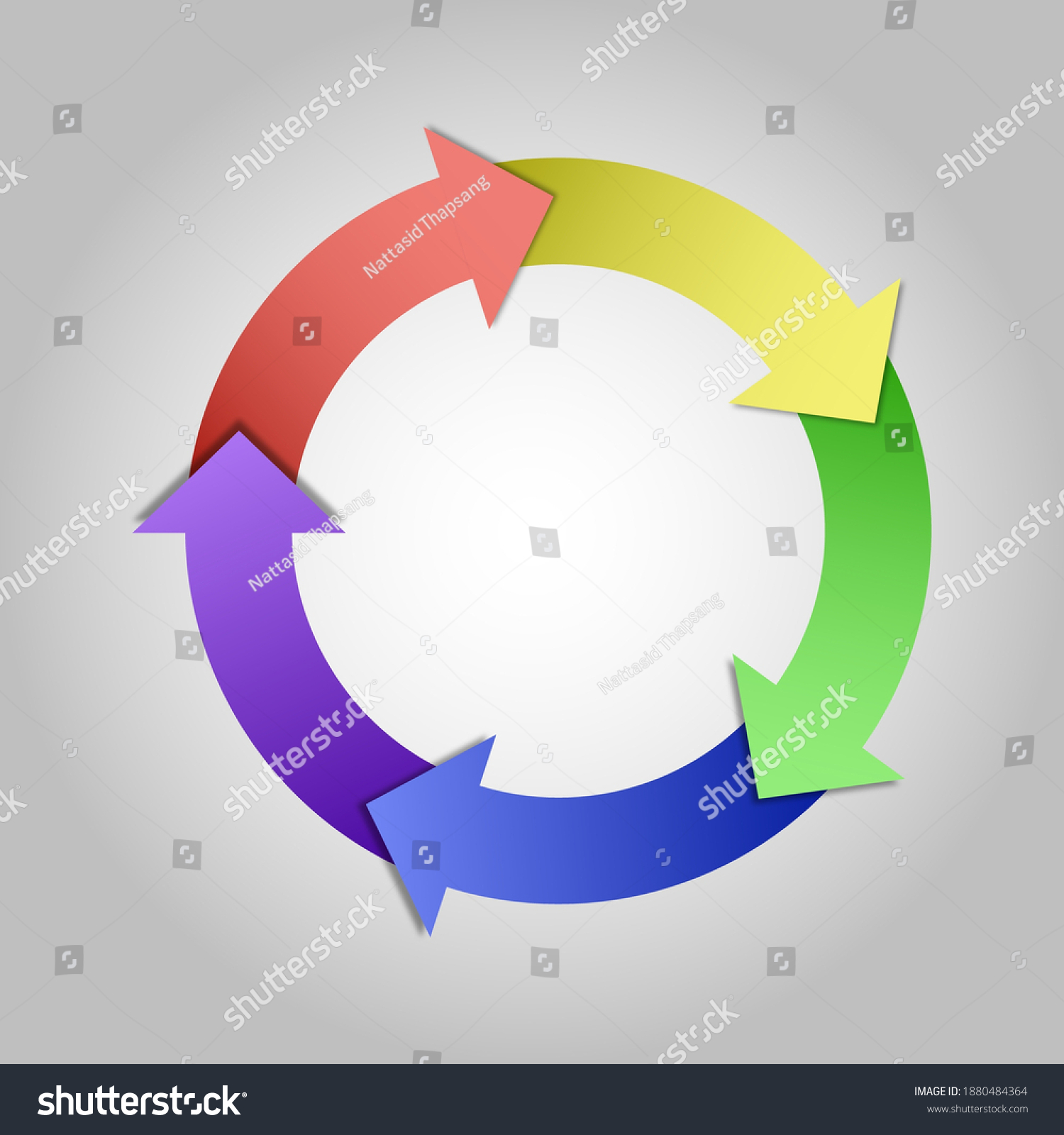 5 Step Arrow Circle Cycle Template For Diagram Royalty Free Stock Vector 1880484364 7124