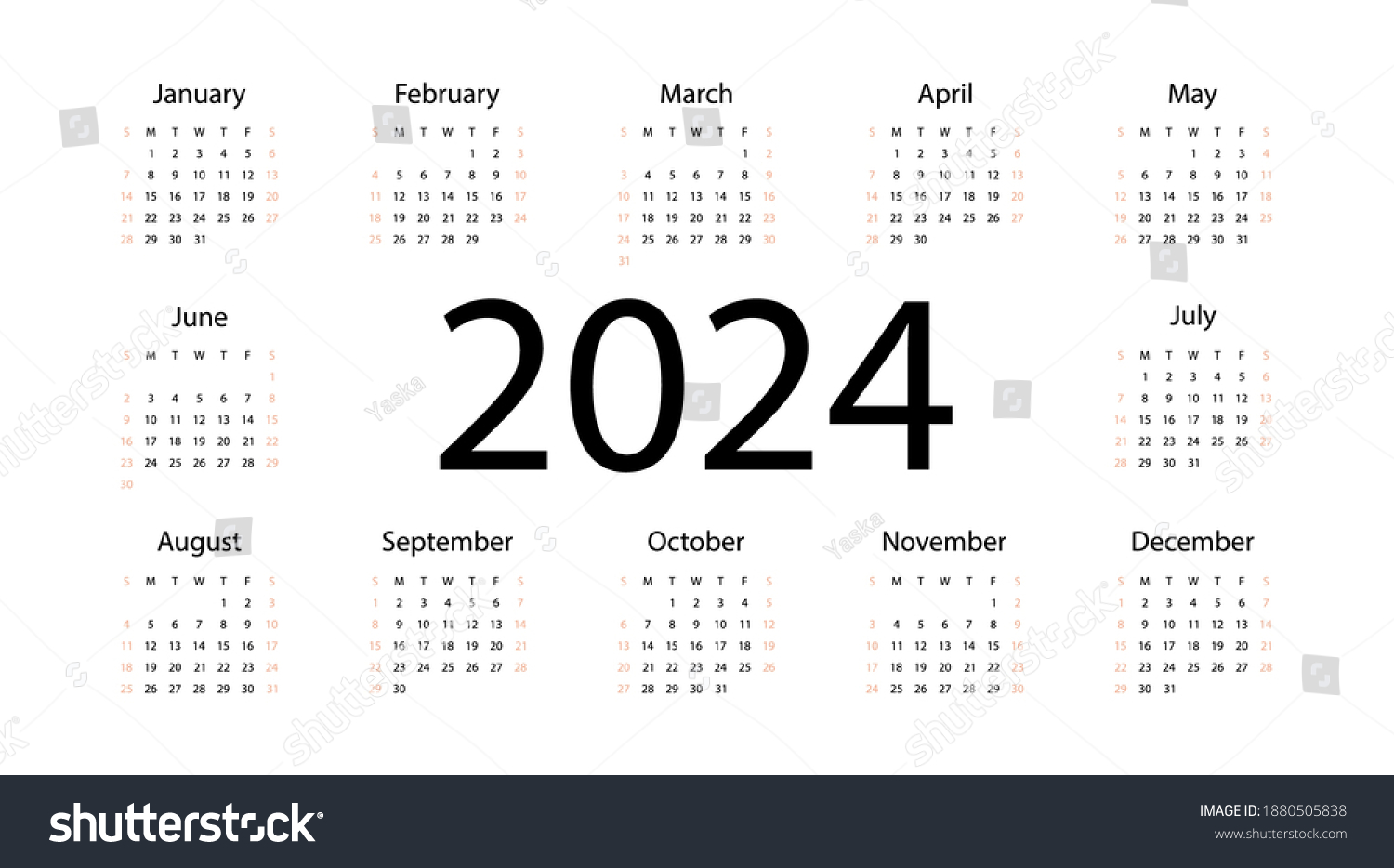 Calendar 2024. Tearoff calendar. Personal Royalty Free Stock Vector