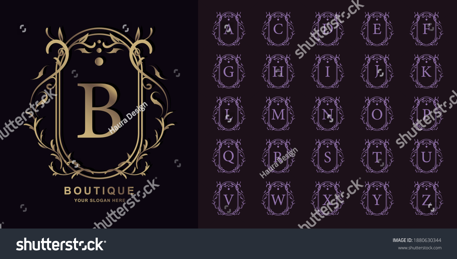 Letter B Or Collection Initial Alphabet With - Royalty Free Stock ...