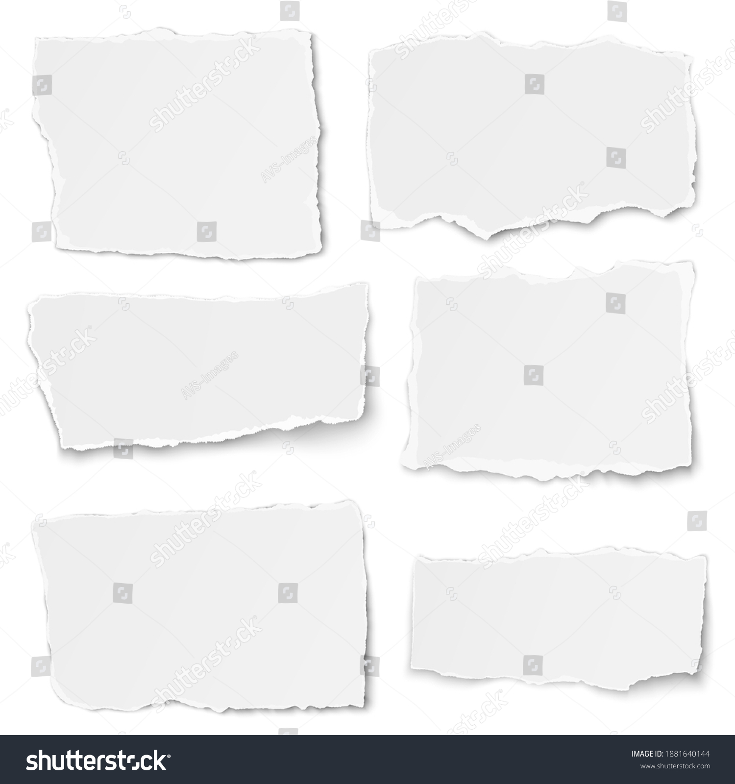 Set of paper different shapes tears placed on - Royalty Free Stock ...