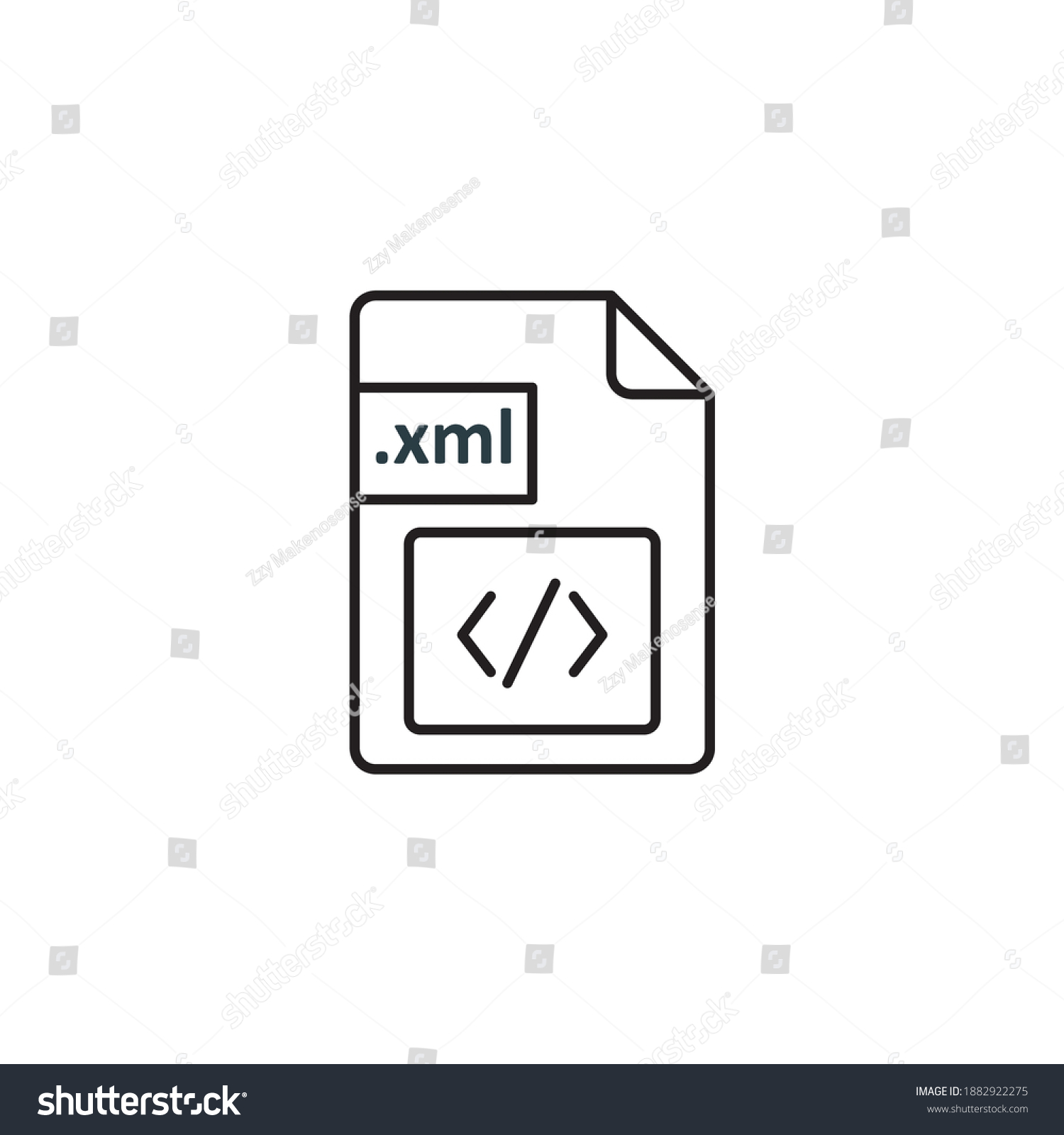 XML file icon. Icon design for extension files, - Royalty Free Stock ...