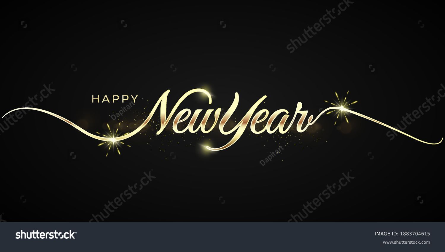 Happy newyear letters banner, vector art and illustration. can use for, landing page, template, ui, web, mobile app, poster, banner, flyer, background #1883704615