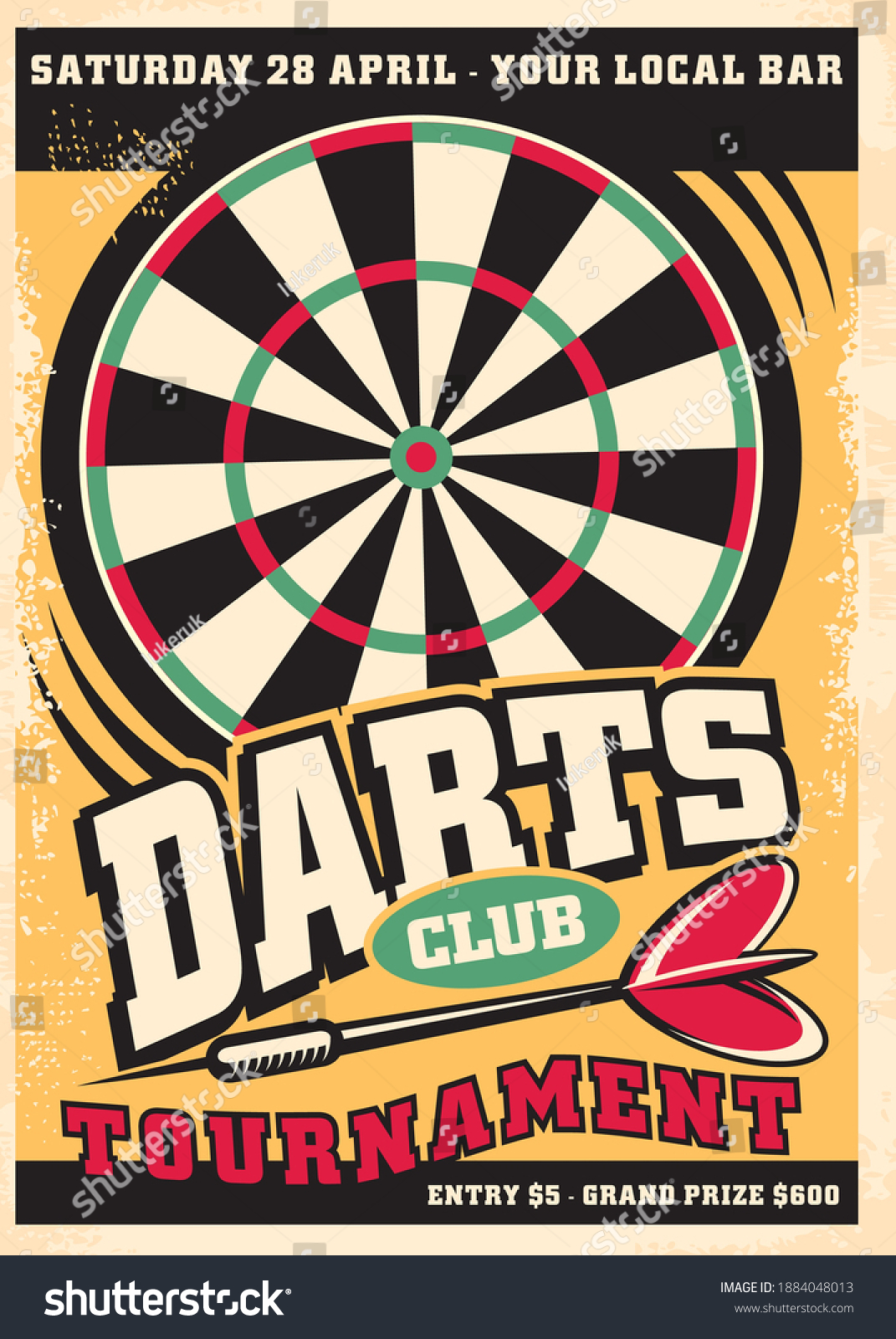 Poster Design For Darts Tournament Event With Royalty Free Stock