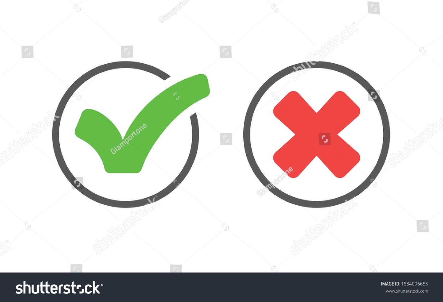 Check mark icons. Green tick and red x. Symbols - Royalty Free Stock ...