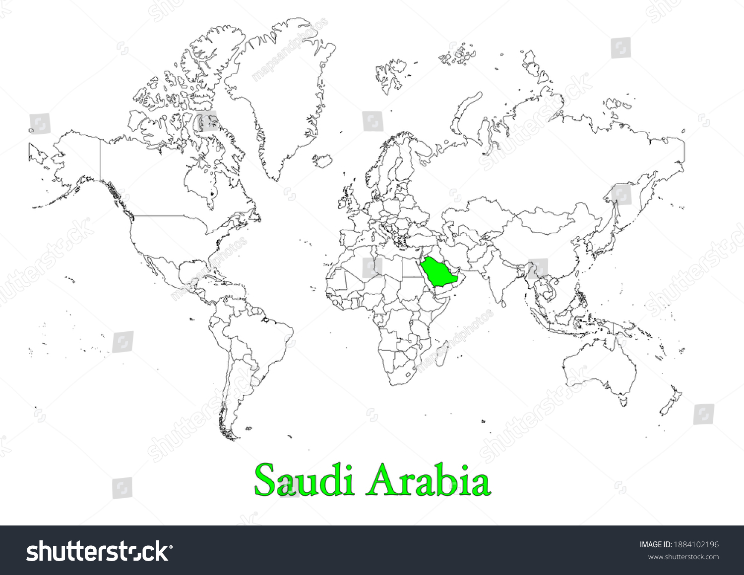 Map of Saudi Arabia. The map shows the location - Royalty Free Stock ...