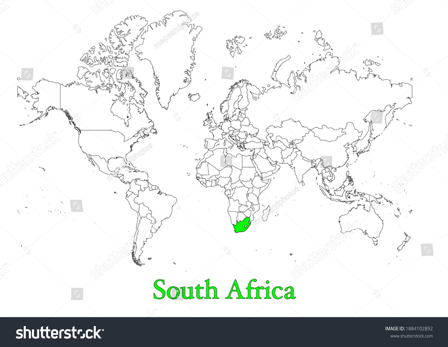 Map Of South Africa The Map Shows The Location Royalty Free Stock Vector 1884102892 1145