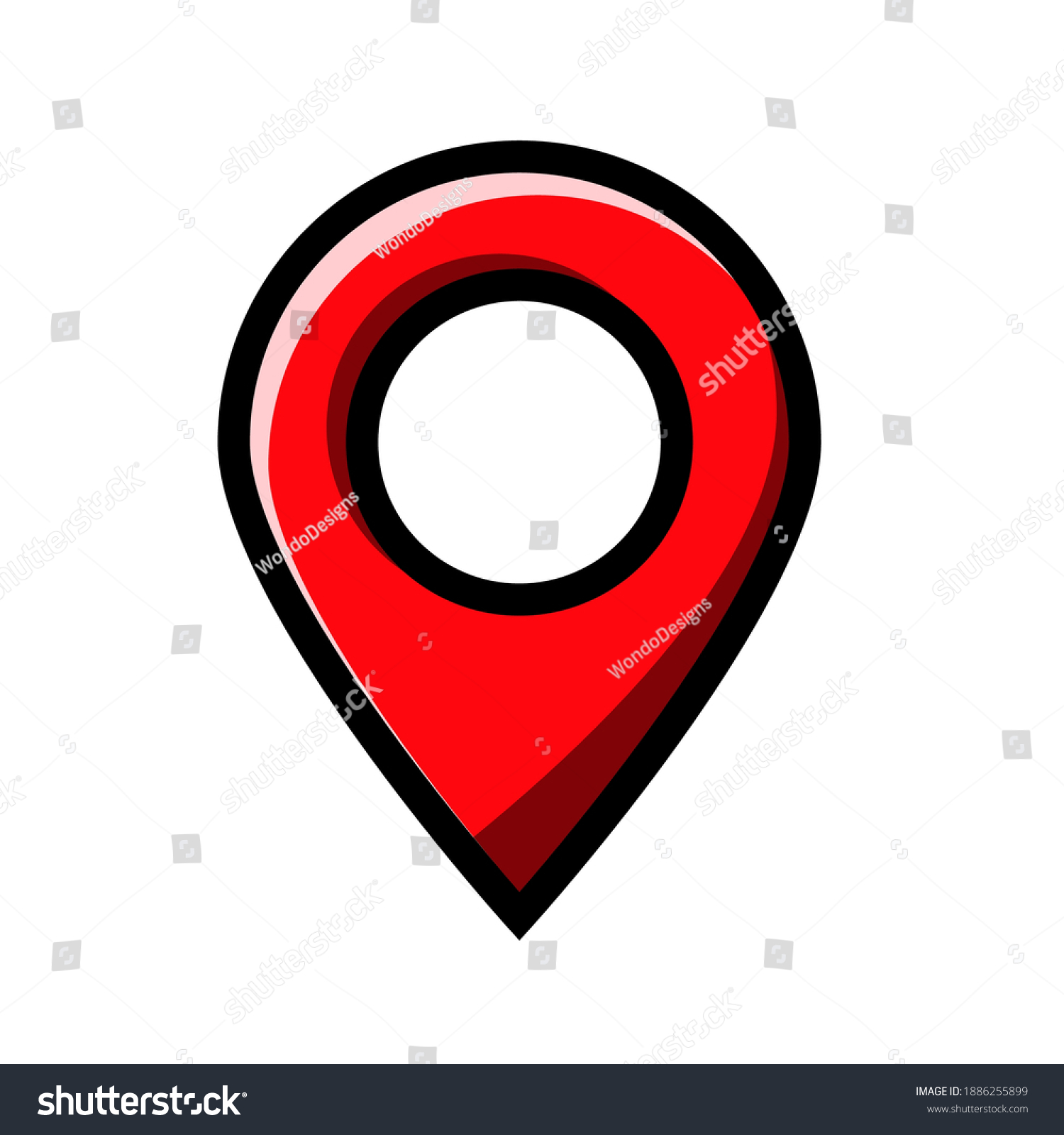 Icon GPS Mark Location Map - Royalty Free Stock Vector 1886255899 ...