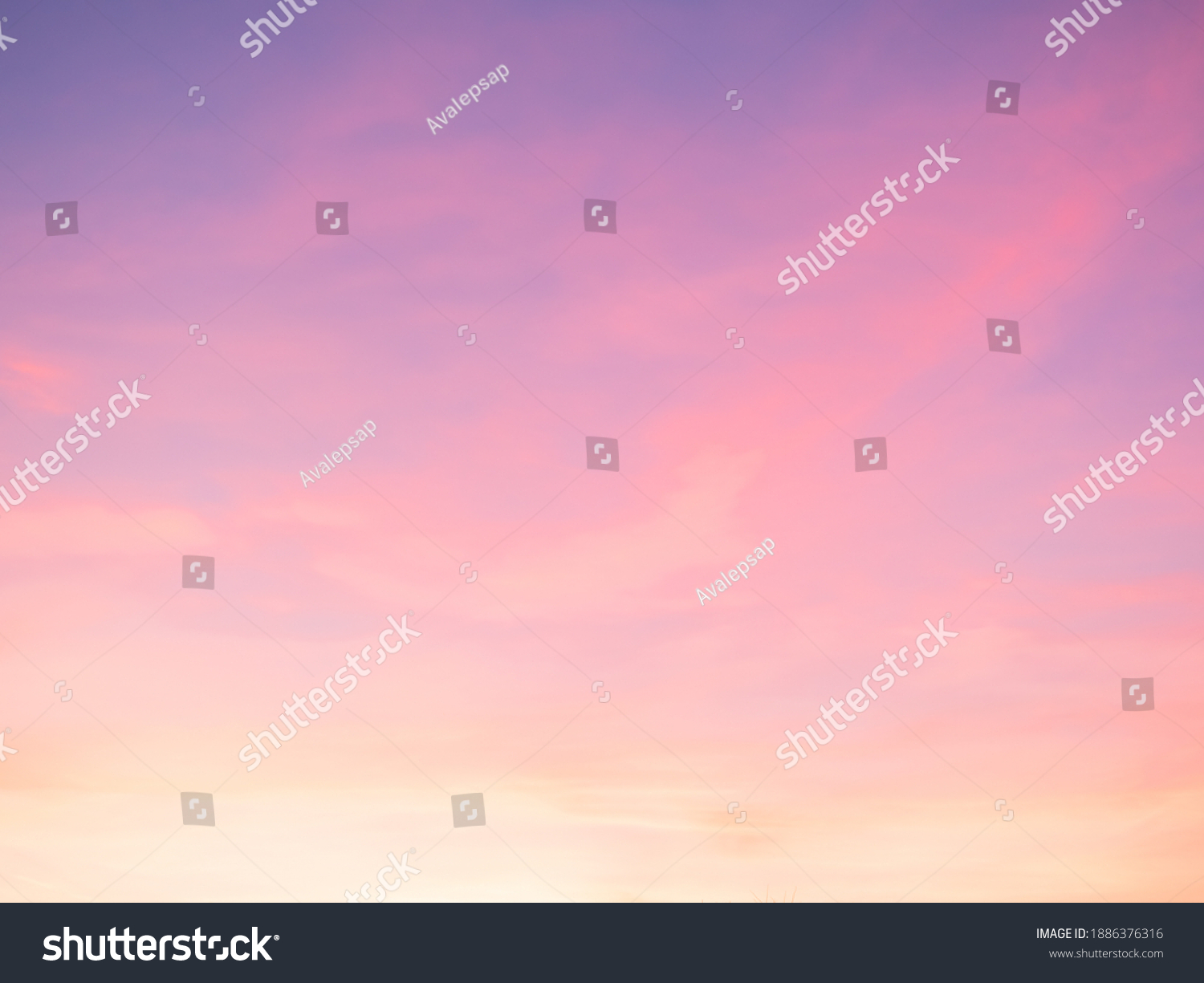 Majestic dusk. Sunset sky twilight in the evening with colorful sunlight. Pastel colors. Abstract nature background. Moody pink, purple clouds sunset sky with long shutter #1886376316