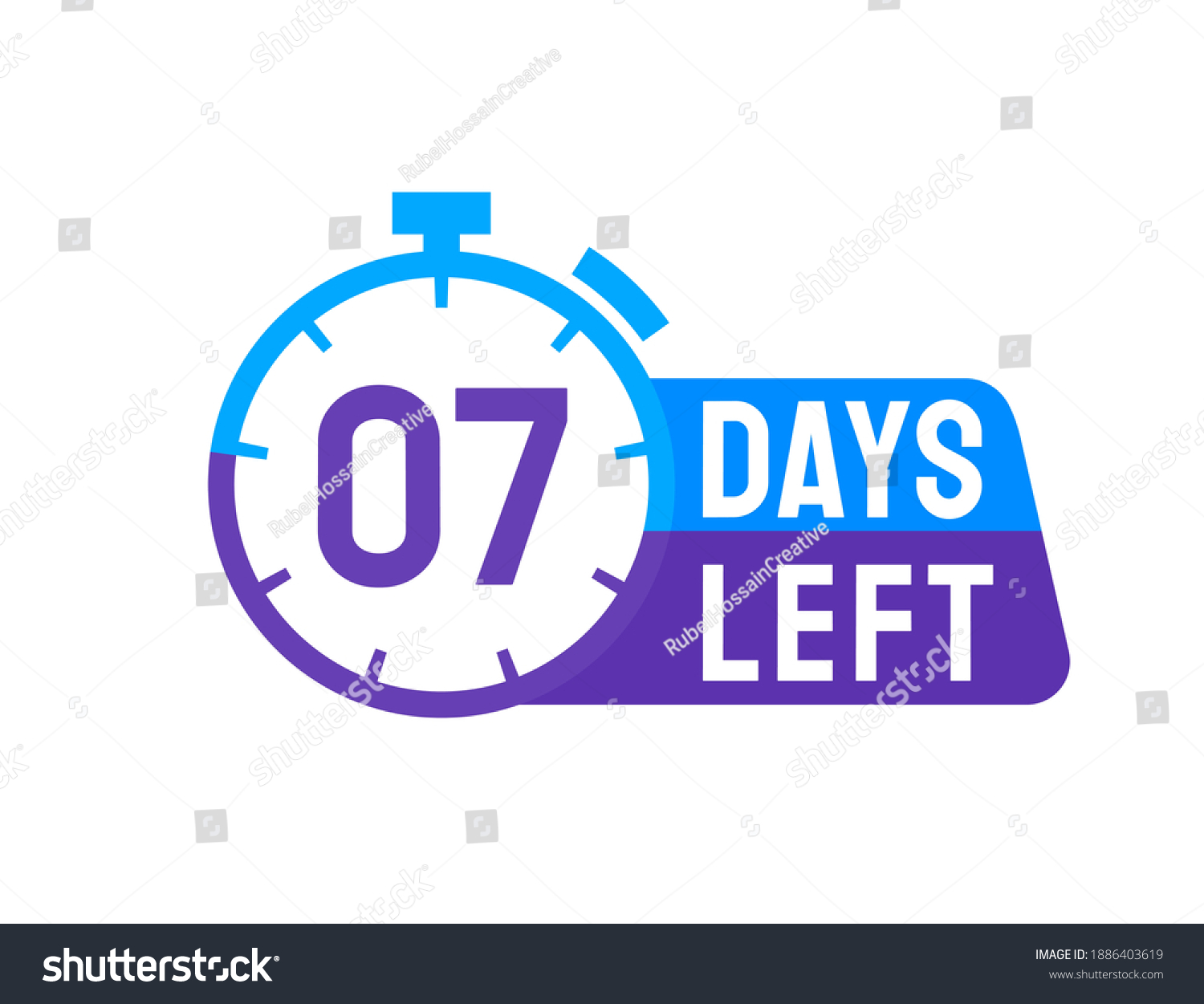 7 Days Left labels on white background. Days - Royalty Free Stock ...