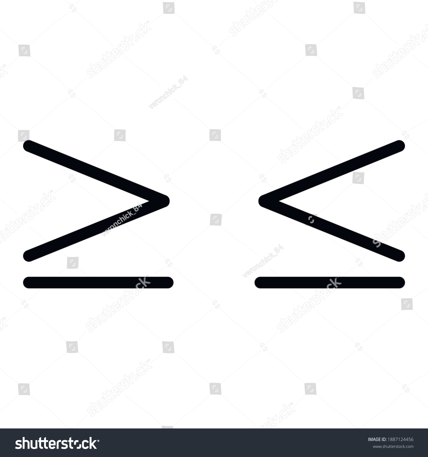 math sign inequality icon vector greater than or - Royalty Free Stock ...