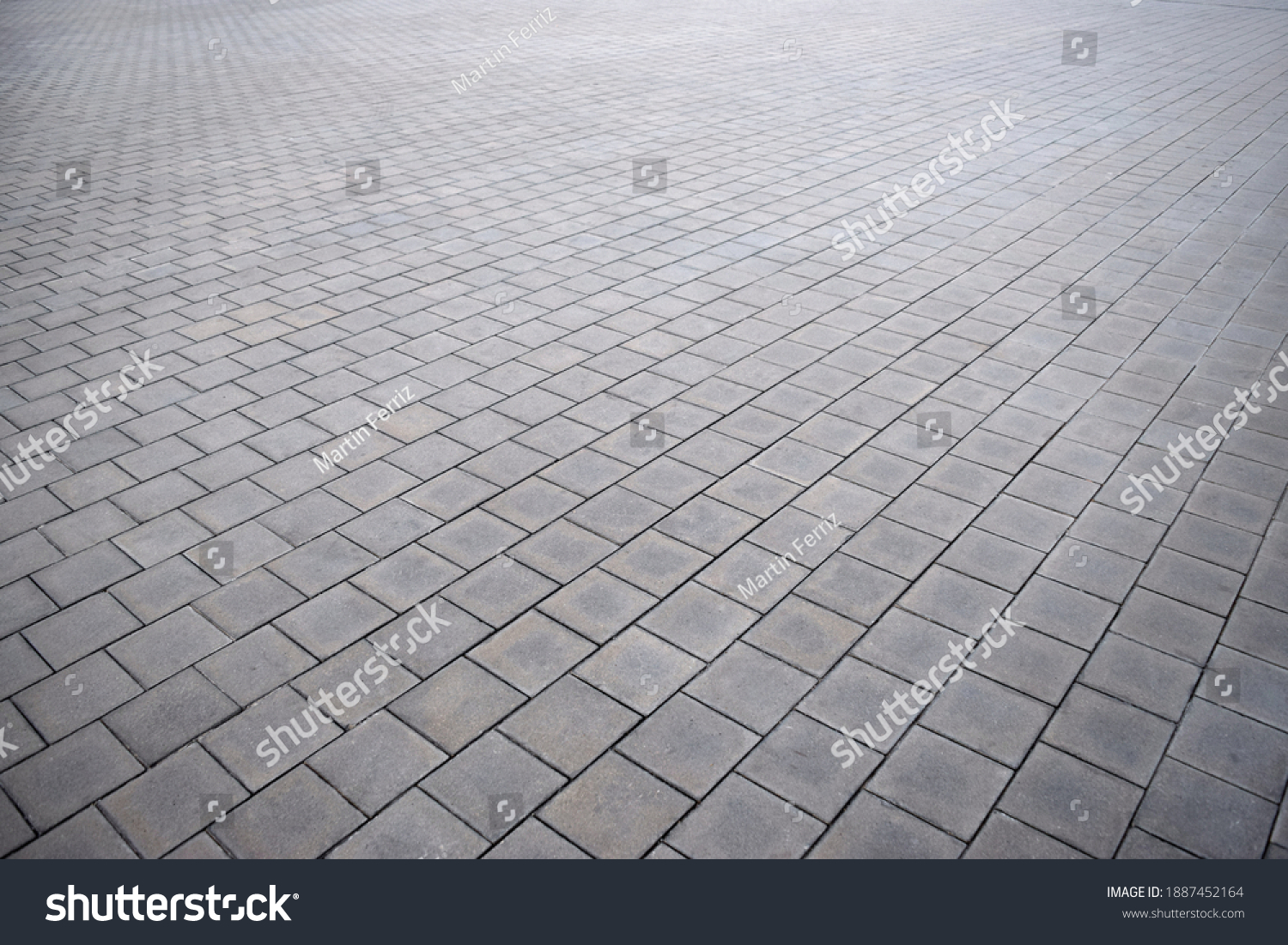Surface of a paving stones ground in perspective #1887452164