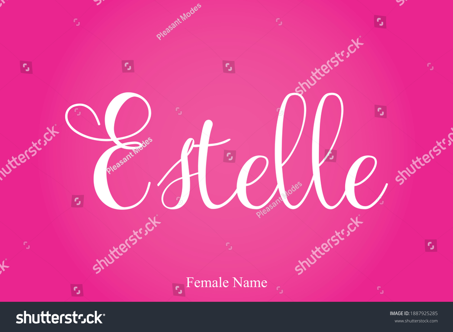 Estelle Female Name Cursive Calligraphy Text Royalty Free Stock