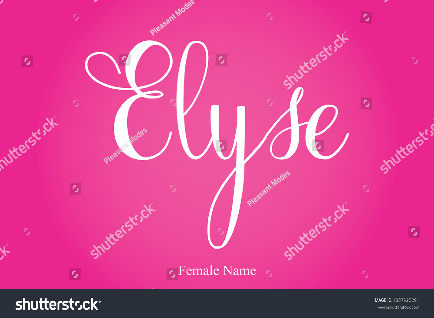 Elyse Female Name Cursive Calligraphy Text Royalty Free Stock Vector