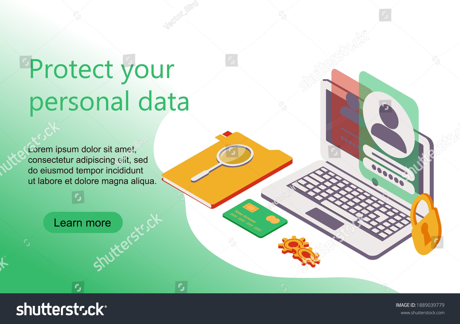 Personal Data Security In Isometric Vector - Royalty Free Stock Vector ...