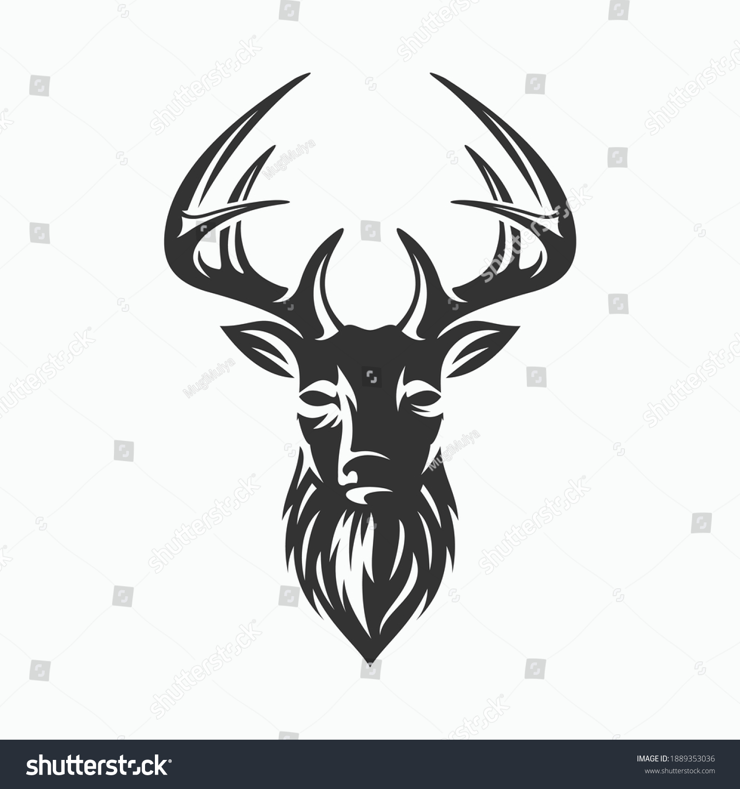 Deer Head Silhouette Deer Logo Deer Vector Royalty Free Stock Vector 1889353036 5427